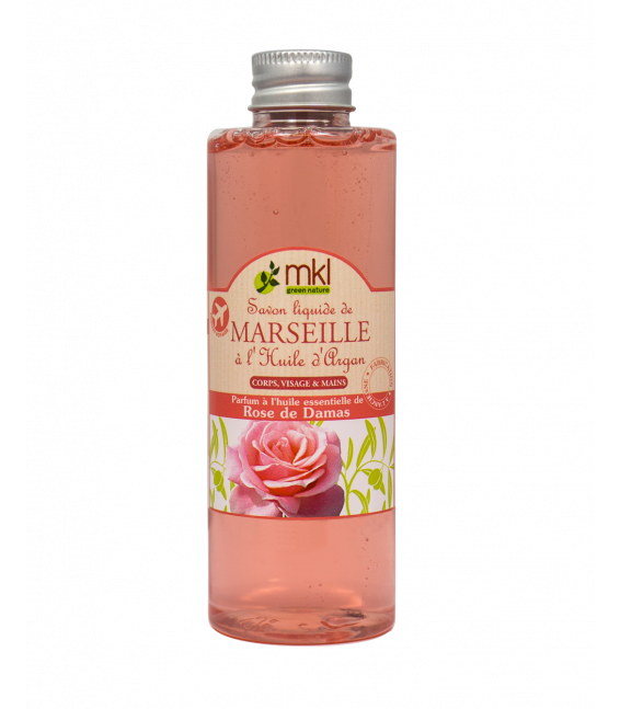 Savon de Marseille liquide Rose 100ml Fabriqué en France MKL Green