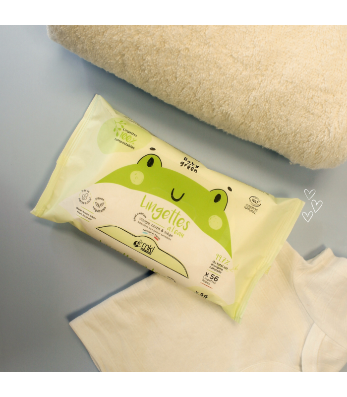 MKL Baby Green lingettes bébé à l'eau bio - 100% compostables