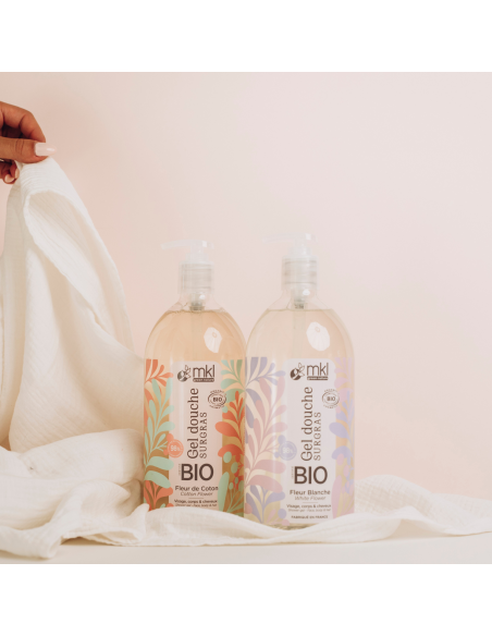 Gel douche certifié BIO 1L - Fleur blanche