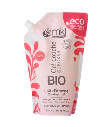 Eco-recharge certifiée bio 900ML - Lait d'ânesse