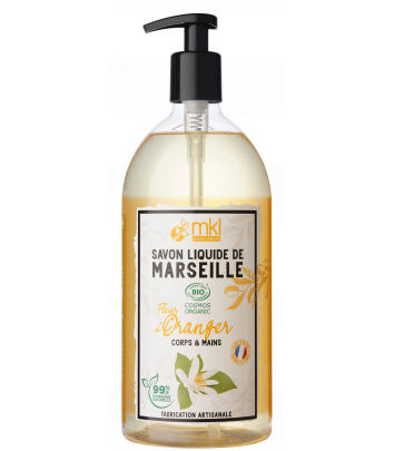 Certified organic marseille liquid soap - Orange Blosssom
