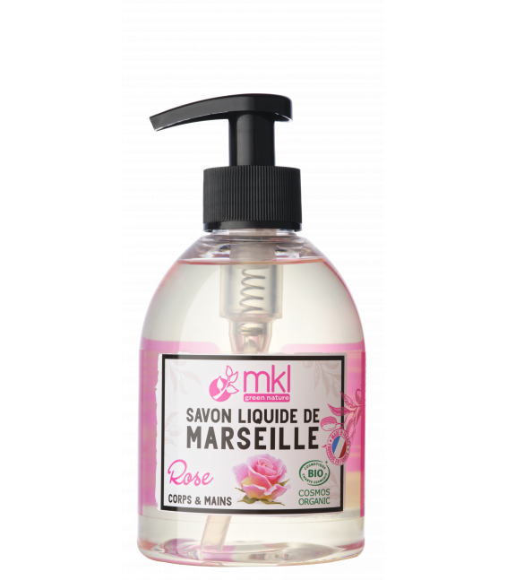 MKL Savon de Marseille liquide certifié Bio - Rose 300 ml