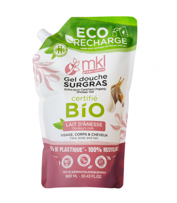 Eco-recharge certifiée bio 900ML - Lait d'ânesse